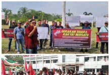 Gabungan Aktivis Ormas Muara Enim Bersatu Gruduk Kantor Bupati