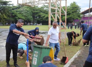 Kompak dan Sehat, ASN Ciamis Gelar Senam dan Bersih-Bersih Bersama di Taman Lokasana