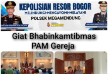 Bhabinkamtibmas Giat Pengamanan Gereja Yakobus Rosuul Cipayung Girang