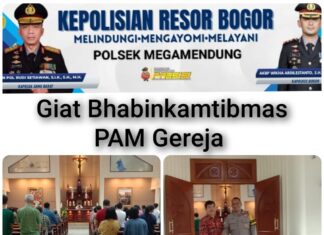 Bhabinkamtibmas Giat Pengamanan Gereja Yakobus Rosuul Cipayung Girang