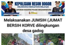 Bhabinkamtibmas Desa Gadog Gelar Jumat Bersih Korve Kamtibmas Bersama Warga