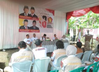 Harlah ke-18 Gerindra, DPC Gerindra Ciamis Letakkan Batu Pertama Pembangunan Rumah Juang
