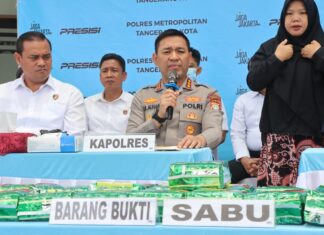 Polres Metro Tangerang Kota Bongkar 25 Kg Sabu Jaringan Internasional, Dua Kurir Ditangkap