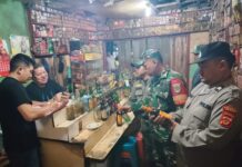 Polsek Kemang dan Muspika Kecamatan Kemang Amankan 60 Botol Miras Berbagai Macam Merk Dalam Operasi KRYD menjelang Ramadhan
