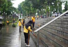 Wakapolres Bogor Pimpin Kegiatan Jum’at Bersih di Kawasan Situ Plaza Cibinong