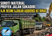 KJK Soroti Pengelolaan Material Proyek Jalan Sukadiri–Jati Gintung, Ajukan Audiensi ke Dinas
