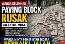 Warga Keluhkan Jalan Paving Block Rusak di Kampung Tegal Mauk Tangerang